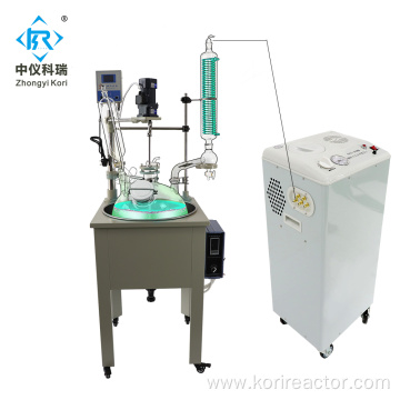 Lab Single layer glass reactor with bath